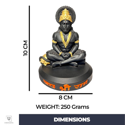 UNOVATE Hanuman Idol for Car Dashboard | Hanuman Murti | Black