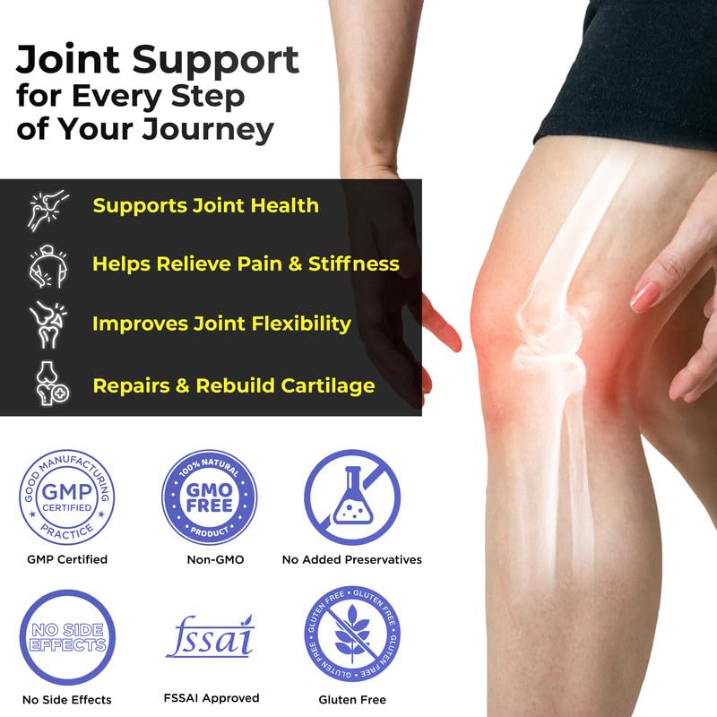 Zephivo HEALTH VEDA ORGANICS PRIVATE LIMITED Plant Based Glucosamine Chondroitin & MSM I 60 Veg Tablets I Supports Healthy Joint, Bone & Cartilage I Relieves Pain & Stiffness I For Both Men & Women