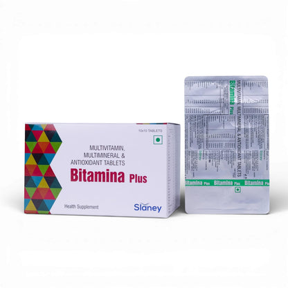 Slaney Bitamina Plus | Multivitamin Multimineral & Antioxidant Tablets | Daily Health Supplement for Immunity, Energy & Overall Wellness | 10 Tablets | Slaney