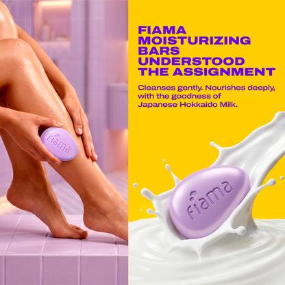 Fiama Skin Barrier Strengthening Moisturizing Soap Bar 125gx5, Japanese Hokkaido Milk Celebration Pack of 5, Non-Sticky Soft Skin | 1/3rd Moisturizers | Blueberry, Goji Berry & Acai Berry Combo pack