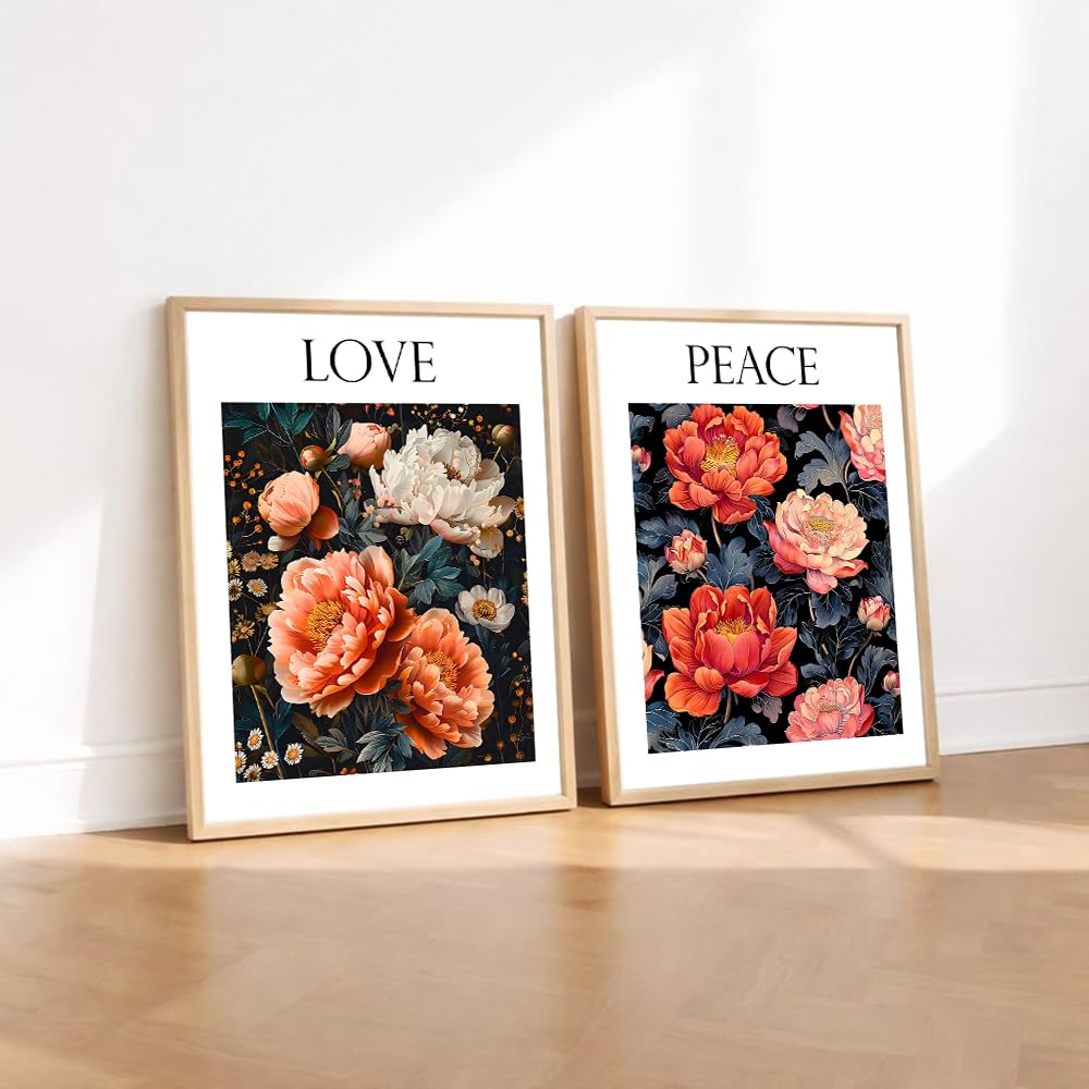 Set of 2 wall art paintings for living room & wall painting for bedroom wall decor - (10x13 Inch framed poster, Paintings for home decor)