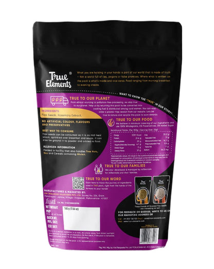 Roasted Flax Seeds by True Elements - Flax Seeds for Hair Growth | Alsi Seeds | Edible Seeds | Fibre & Protein Rich Superfood | Diet Food for Weight Loss