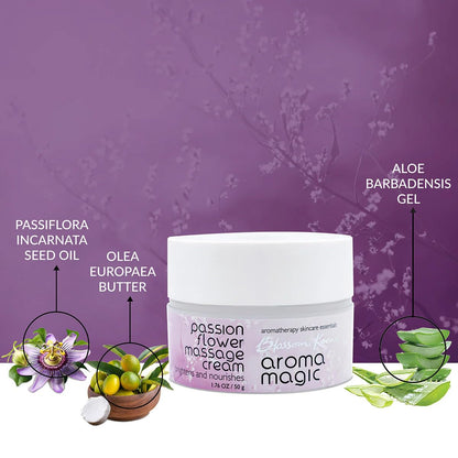Aroma Magic Passion Flower Massage Cream| with PRO vitamin B5 |Brightens and nourishes the skin |Avocado oil, apple & lime extracts, wild olive butter| All Skin Type ? 200g