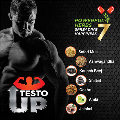 Max Ayurveda Testo Up For Muscle Mass, Bodybuilder & Athletes - 60 Capsules (Pack Of 1)