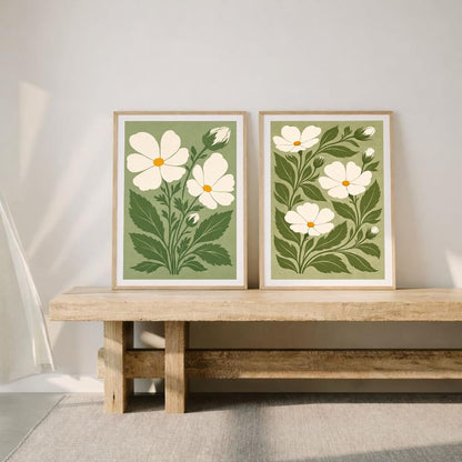 Set of 2 wall art paintings for living room & wall painting for bedroom wall decor - (10x13 Inch framed poster, Paintings for home decor)
