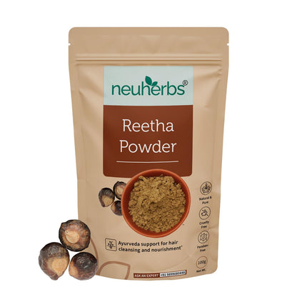 Neuherbs Reetha Powder For Hair - 100g | Hair Pack For Hair Growth, Cleansing & Nourishment | 100% Pure & Natural With No Added Preservatives