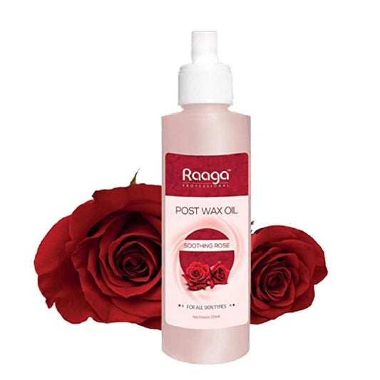 Raaga Professional Post Wax Oil with Soothing Rose and Cocoa Butter for All Skin Types | Calms Redness and Area Post Waxing, Softens Cracked Patches (250 ml)