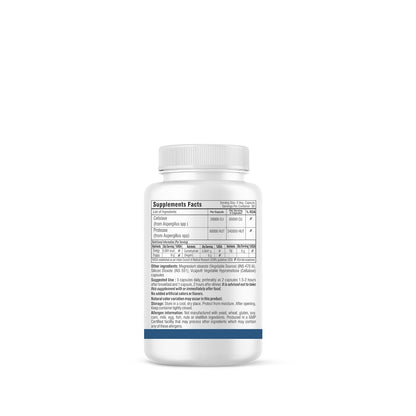 Supplement bottle with label on a white background