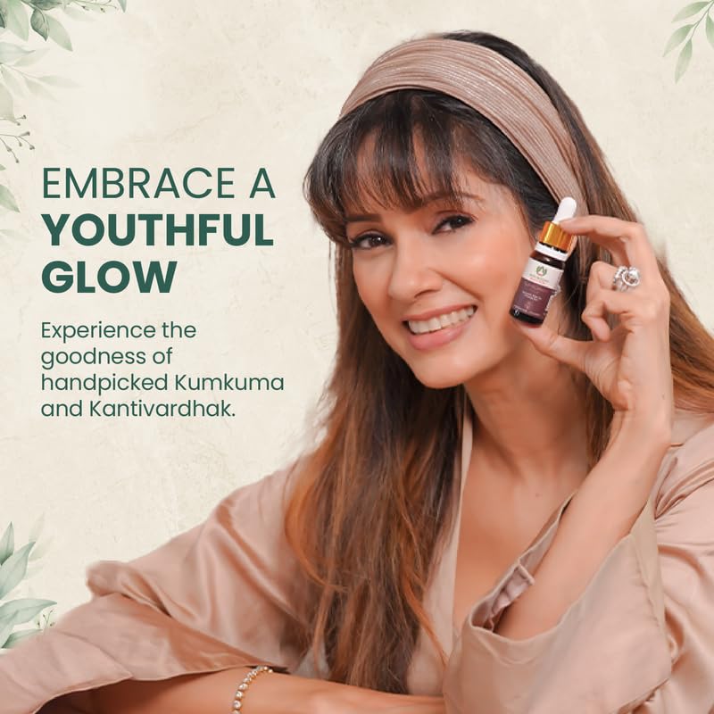 Zephivo Maharishi Ayurveda Kumkumadi Tailam 10 ml, Face Serum Oil for Glowing Skin and Even Complexion Made with Potent Herbs Ideal for All Skin Types and No Side Effects
