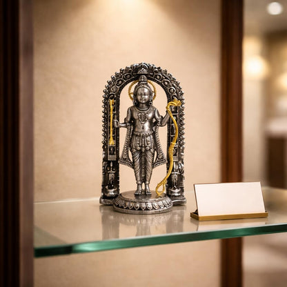 Ayodhya Ram Lalla Brass Idol, Shri Ram Brass Statue for Mandir, Ram Lala Ayodhya Statue, Antique White, Standard, Pack of 1, Religious 4" Height (Assorted)