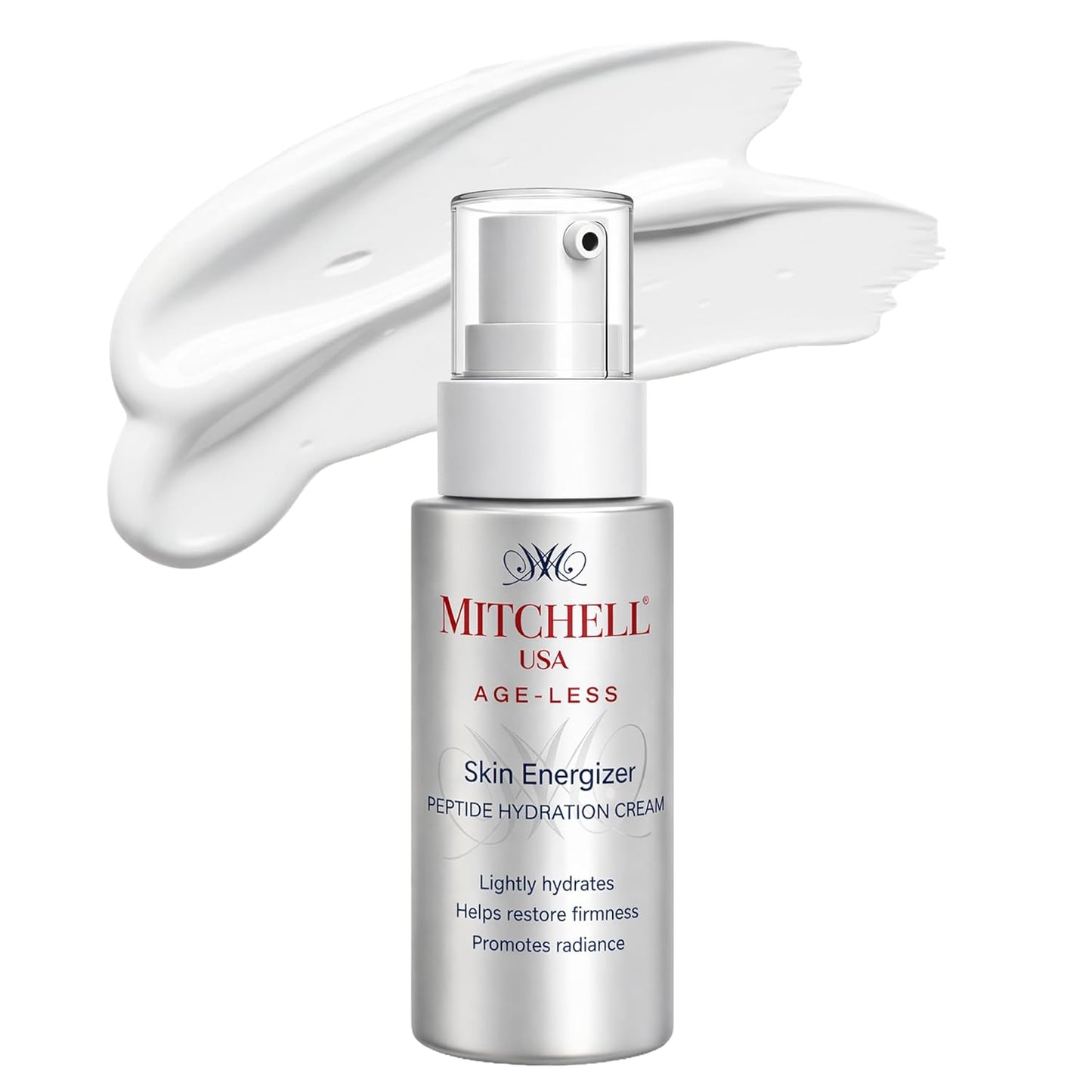 Mitchell USA Skin Energizer Peptide Moisturizer Cream for Cell Renewal & Repair, Hydrating & Moisturizing Dry Skin & Reduces Wrinkles Lotus Seed Extracts, Pumpkin Seed Extracts, Pine Bark Extracts & Apple Extract for Unisex All Skin Type, 30ml