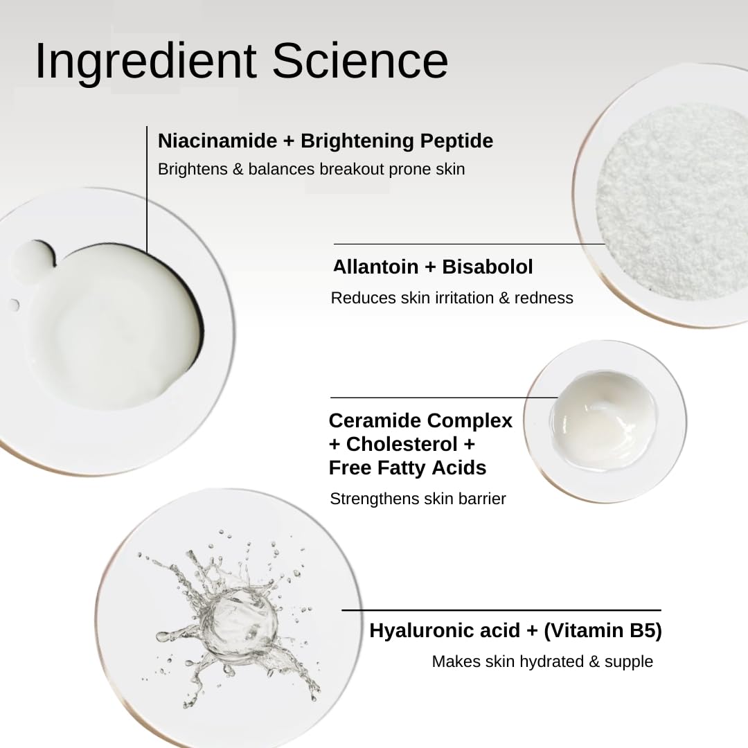 The Formularx Sun Relief Ceramide Sunscreen SPF 50 PA++++ | Broad Spectrum UV & Blue Light Protection | For Oily, Acne prone, Sensitive Skin | Brightening Barrier Care with Niacinamide, Hyaluronic acid, & Peptides | Lightweight, No White Cast | 50g