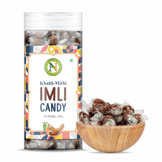 NatureVit Imli Candy 200g | Khatti Meethi Imly, Chulbuli Emli Tamarind Twist Candy, Twisted Emly | Tamarind Candy Soft Chewy Digestive Treat