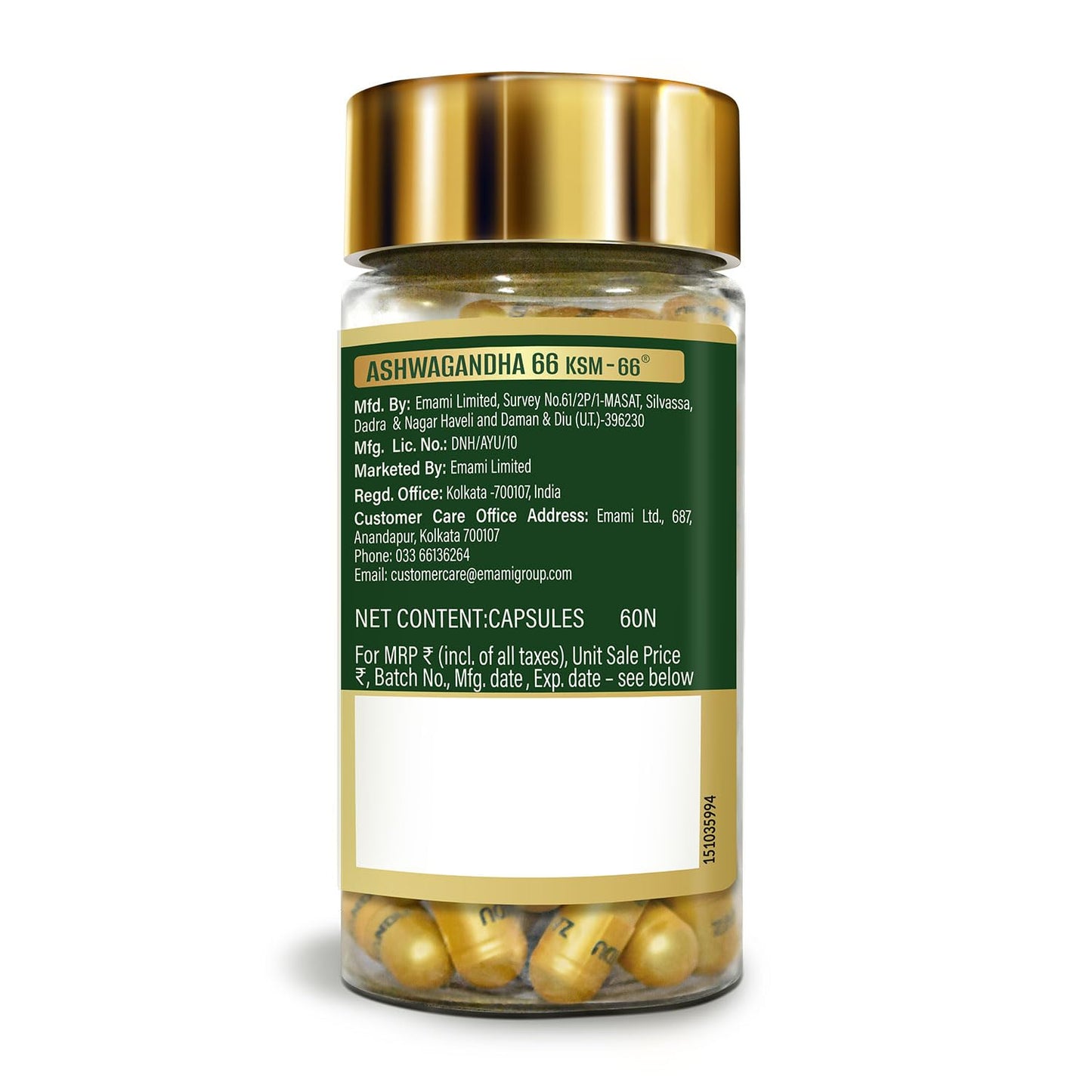 Zandu Ashwagandha KSM-66 (600 mg high dose formula) Tablets | Clinically Proven for 72% Decrease in stress and anxiety levels I Boosts Energy & Strength | 60 tablets I 100% Pure Root Extract