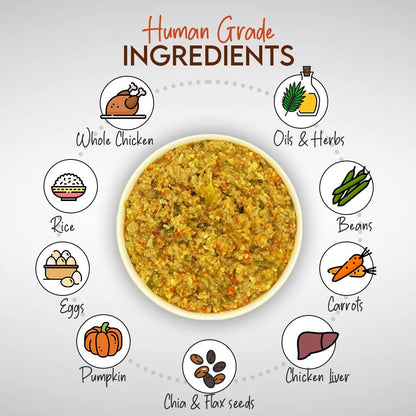 FurrMeals Wet Dog Food | Herbed Chicken and Rice | Pack of 1 x 300g | All Breed | Gluten Free | Preservative Free | Ready-to-Eat Fresh Dog Food