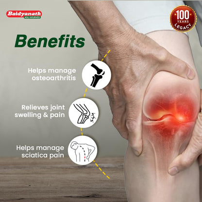 Baidyanath Rasnadi Guggulu - 80 Tablets | Ayurvedic Joint Wellness Tablets | Blend of Rasna, Giloy, Guggul, Sonth & Herbal Ingredients |