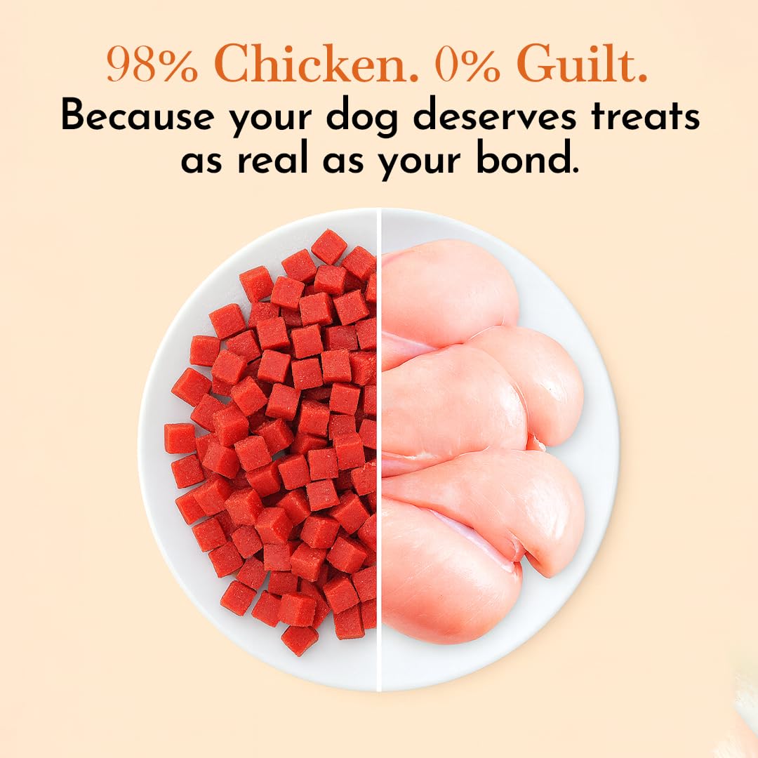 PETS EMPIRE O'Dog Chicken Soft Cubes, Healthy Dog Treats, Chewy Dogs Bites for Training and Feeding, Made with Real Chicken, Non-Vegetarian Pup Snacks for Dogs, Puppies - 420g