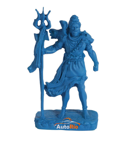 Lord Shiva Idol for Car Dashboard | Mahadev Statue for Home & Office Decor | Standing Shivji Figurine Showpiece | Hindu God Shankar Murti for Pooja & Gift (Blue)