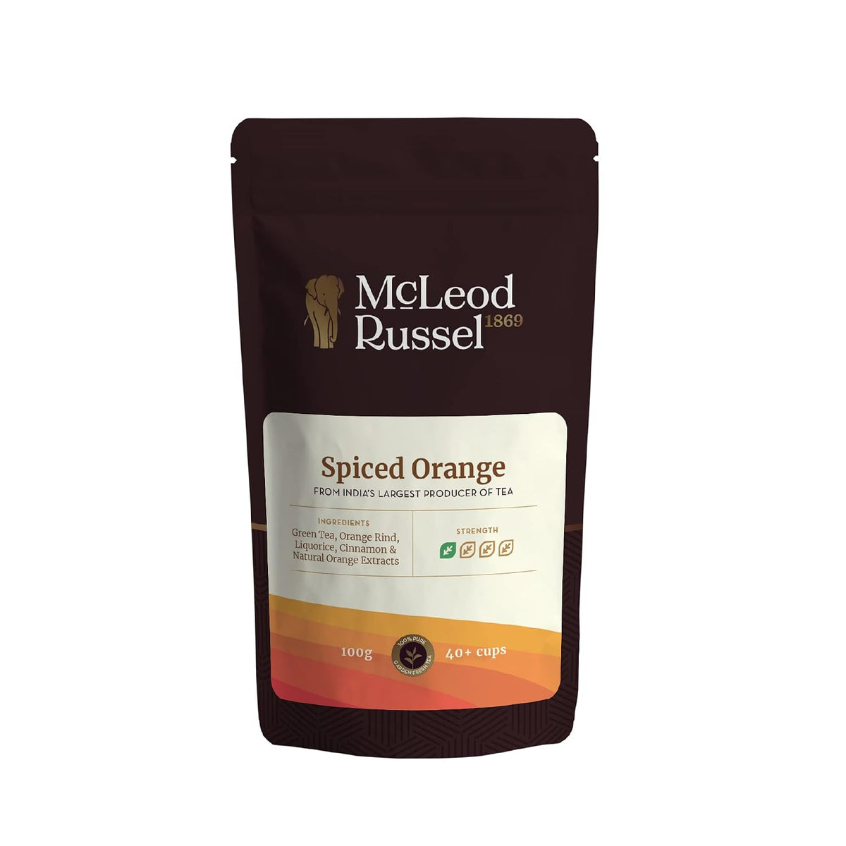 McLeod Russel 1869 – Spiced Orange | 100g | Long Leaf Green Tea | Anti-Inflammatory | Improve Heart Health | 40+ Cups