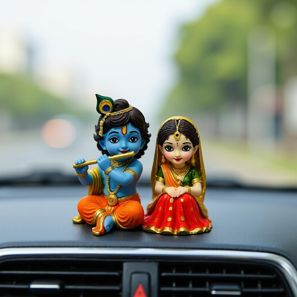 UNOVATE Radha Krishna Idol for Gift | Car Dashboard | Radha Krishna Murti