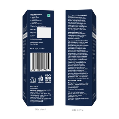 Fairness Cream for Men | Anti Aging Tan & Dark Spot Removal Cream | 50 gm (Pack of 1)