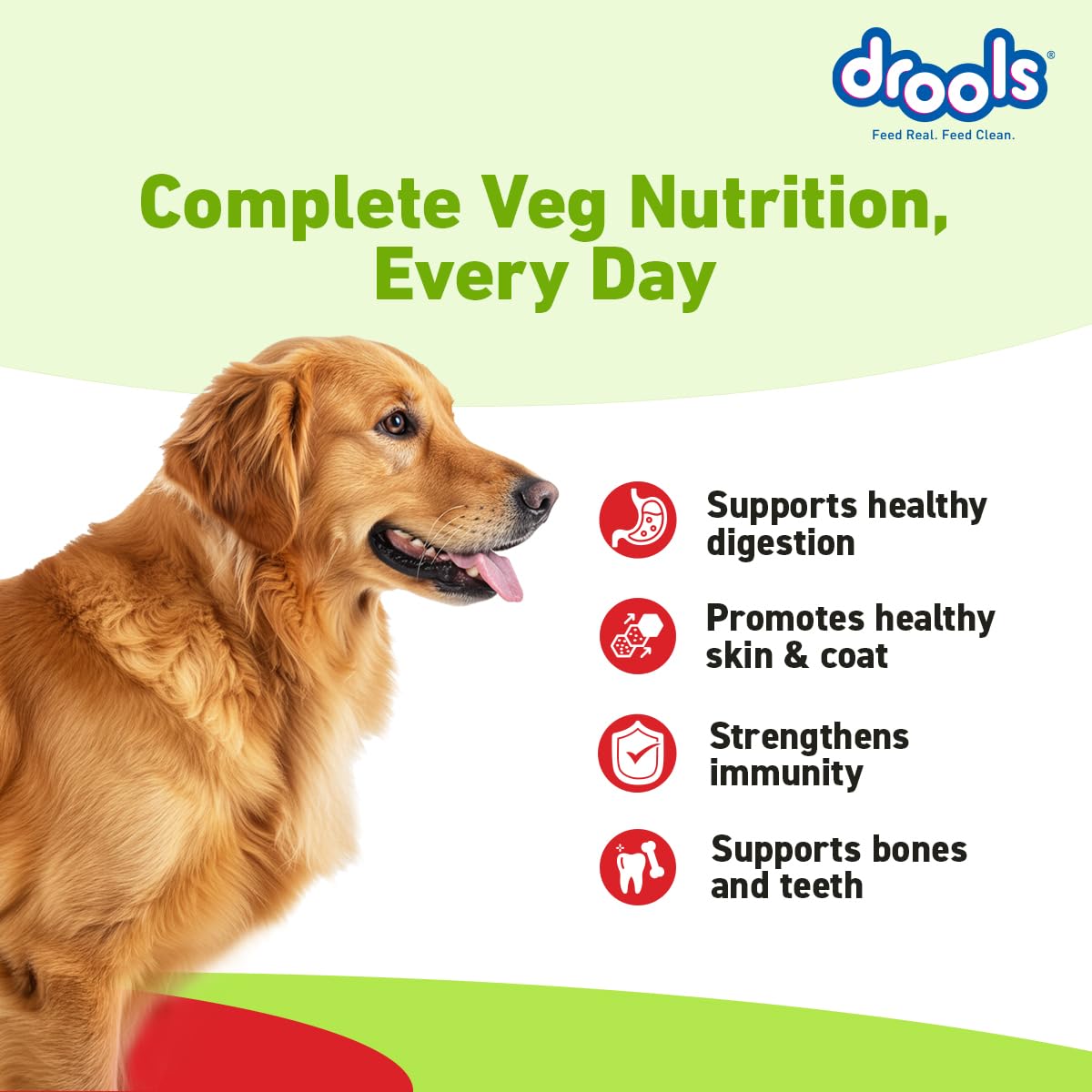Drools Adult & Puppy Dry Dog Food 1.2 kg Pack | 100% Vegetable Flavour | All Lifestages | Better Digestibility | Strong Bone and Teeth Development | Boosted Immunity