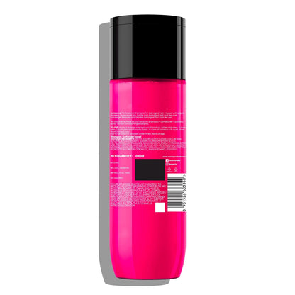 Pink bottle with black cap on a white background