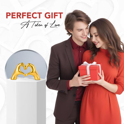 Nostrae Heart Shaped Love Hands Show Pieces for Home Decor Living Room Decorative Items | Cute Showpieces Gift Item for Decor | Modern Center Table Tv Showcase Shelf Office Interior Statue