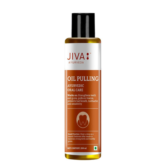 Jiva Oil Pulling 200ml | Ayurvedic Oil For Oil Pulling Deep Cleanses Mouth, Removes Toxins | Prevent Bad Breath, Alleviates Toothache & Sensitivity