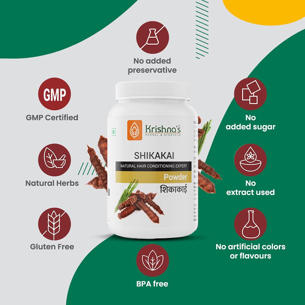 Krishna’s Shikakai Powder 100 g| Organic Shikakai Powder for Controlling Hair Fall & Dandruff