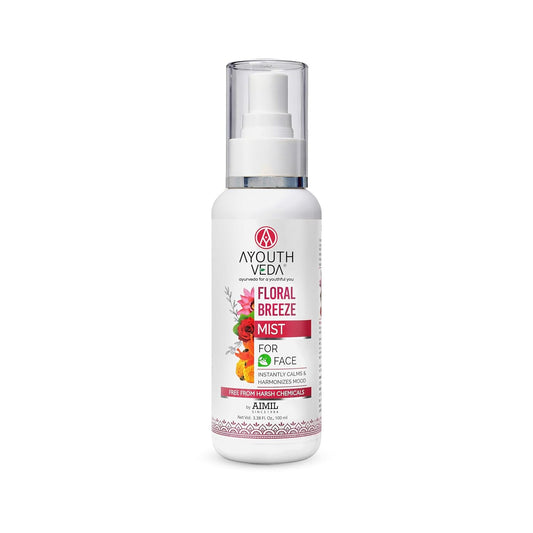 Ayouthveda Floral Breeze Face & Body Mist For Men & Women | Hydrates & Refreshes the Skin | Also Work As Makeup Setter |Free From Harsh chemicals | (Pack Of 1-100ml)