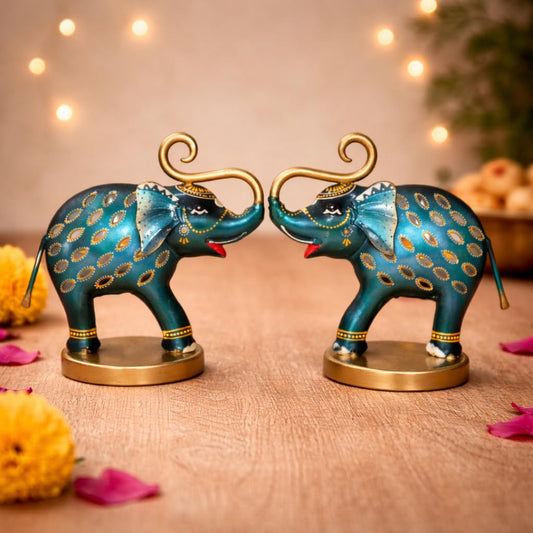 Metal Elephant Tealight Candle Holders Set of 2, for Woman, Home Décor Gifts, Decorative Elephant Showpiece for Table Decor, Candle Holder, Housewarming Diwali Return Gift