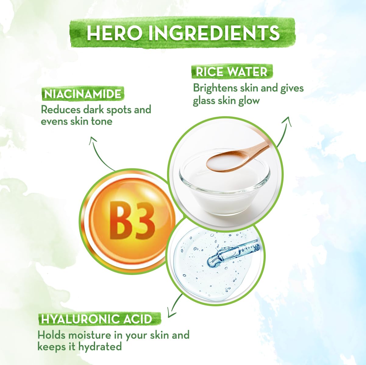 Mamaearth Rice Water Dewy Active Serum with 10% Niacinamide, Rice Water & Hyaluronic Acid - 50 ml | For Glass Skin | Gives Dewy Finish | Brightens Skin | Suits All Skin Types