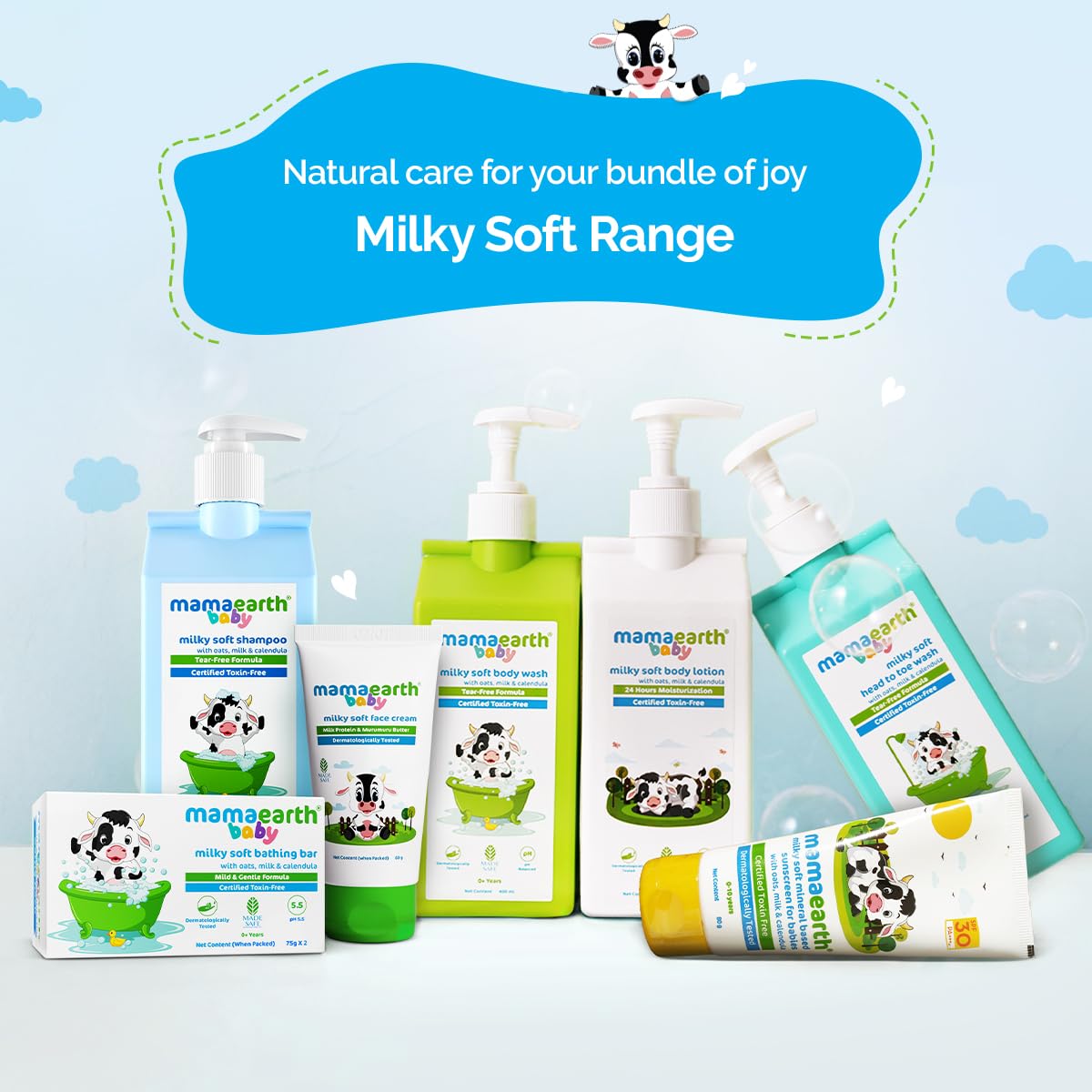 Mamaearth Milky Soft Shampoo For Babies - 400 ml | Infused with Oats, Milk and Calendula | Gently Cleanses Hair, Balances Scalp pH & Makes Hair Soft & Smooth