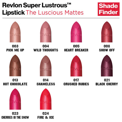 Revlon Super Lustrous| Matte Lipstick | 80% Conditioning Ingredients I Vitamin E-Showy Red, 4.2g