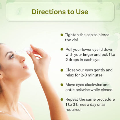 Netraprabha Plus Ayurvedic Herbal Eye Drops for Dry Eyes, Conjunctivitis, Swelling, Irritation, Tearing, Refreshing, Strained Eyes etc - 10ml