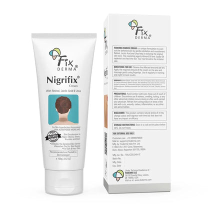 Fixderma Nigrifix Cream for Acanthosis Nigricans with Lactic Acid For Body Parts like Neck, Ankles, Knuckles, Armpits, Thighs & Elbows | Exfoliant 100 gm