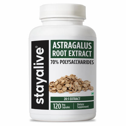 STAYALIVE Astragalus Root Extract 600mg, 70% Polysaccharides, 120 Capsules