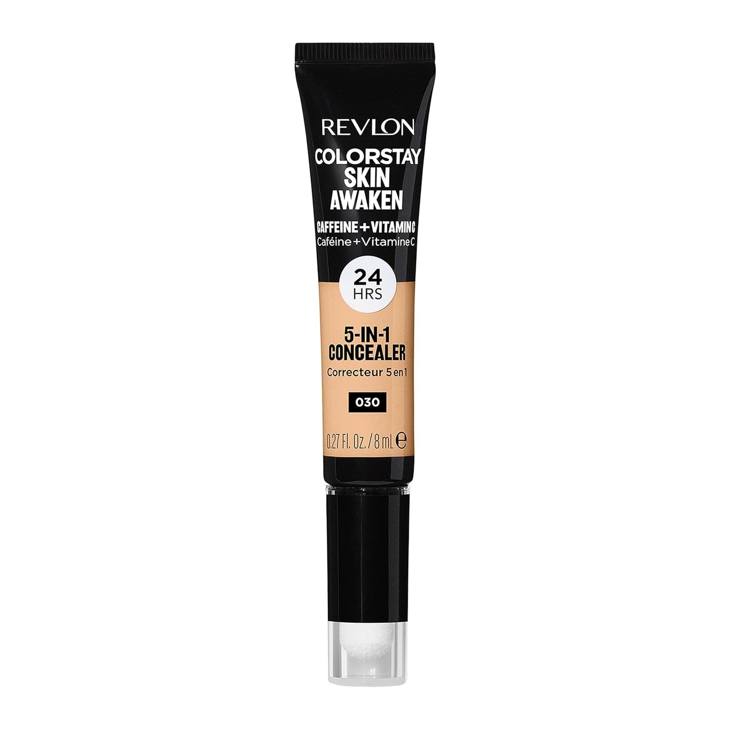 Revlon ColorStay Skin Awaken 5-in-1 Concealer, Lightweight, Creamy Longlasting Face Makeup with Caffeine & Vitamin C, For Imperfections, Dark Circles & Redness, 030 Light Medium, 8 ml