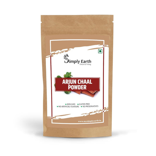 Simply Earth Pure Arjun chal Powder | Arjuna | Anti-oxidant | Heart health | Cholesterol | Blood sugar | Diabetes | Arjun chhal/Bark Powder | Terminalia Arjuna - Double Filtered - 200GM