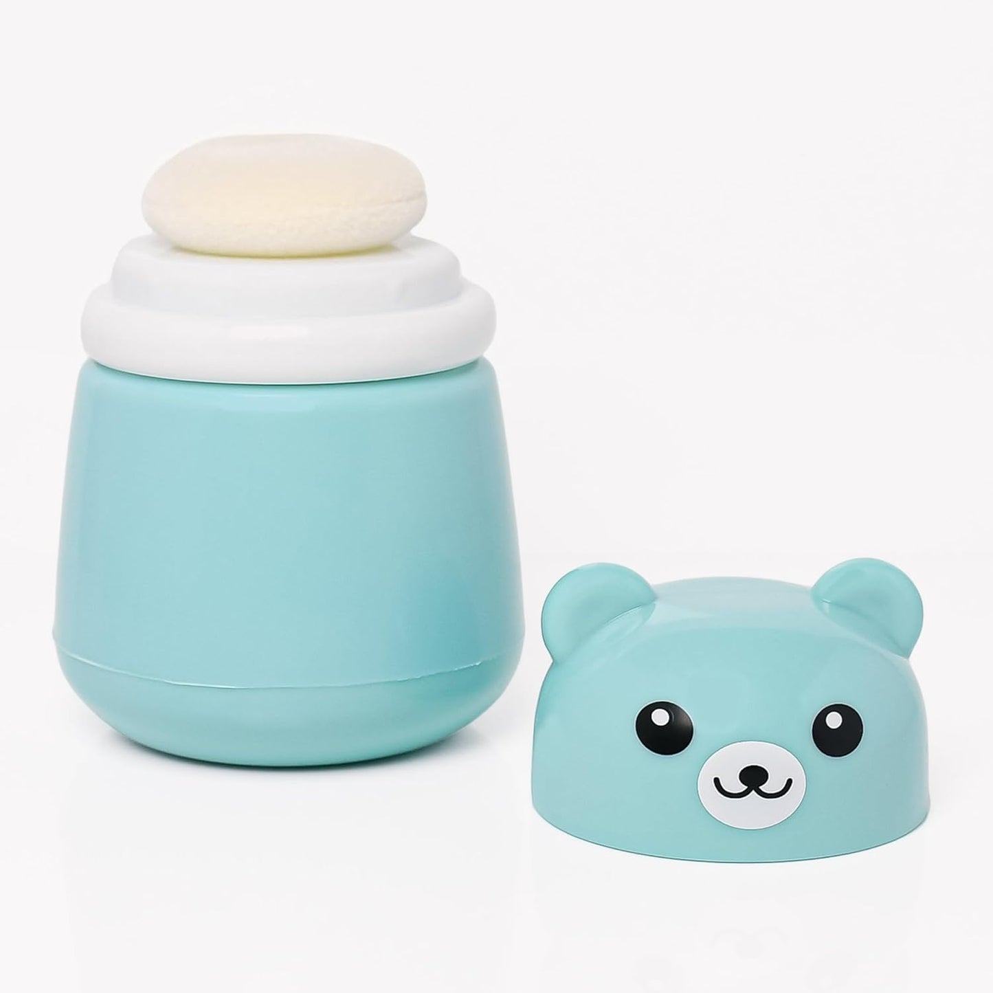 THE LITTLE LOOKERS Baby Powder Puff | Baby Powder Puff With Box | Powder Puff With Box Holder Container | Powder Puff For Babies | Puff Powder Box (Panda-Blue),Pack Of 1