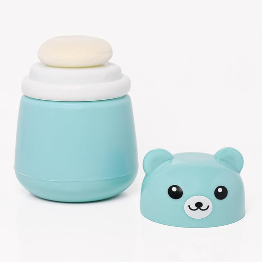 THE LITTLE LOOKERS Baby Powder Puff | Baby Powder Puff With Box | Powder Puff With Box Holder Container | Powder Puff For Babies | Puff Powder Box (Panda-Blue),Pack Of 1