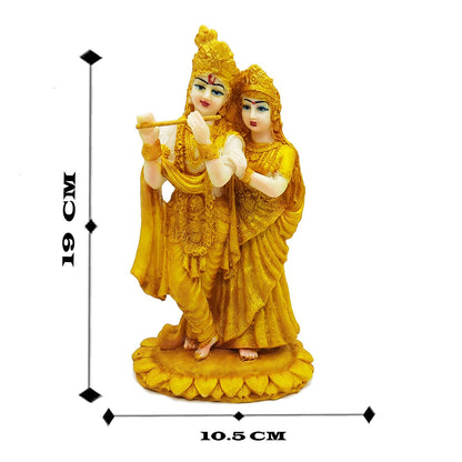 Radha Krishna ji Jugal Jodi Murti Poly Resin, Marble Crush for Home Mandir Temple Showpiece Idol Statue Gifts Home Decor Temple Pooja Golden