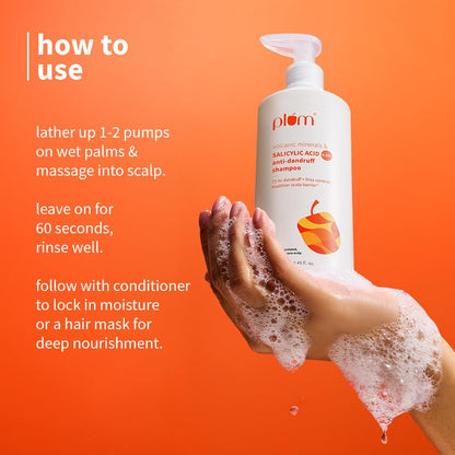 Plum Anti-Dandruff Shampoo With Volcanic Minerals & 0.5% Salicylic Acid|72-Hr Dandruff & Frizz Control|Maintains Healthy Scalp Barrier|Gently Exfoliates & Clarifies|Prevents Rough,Dry Hair|250Ml