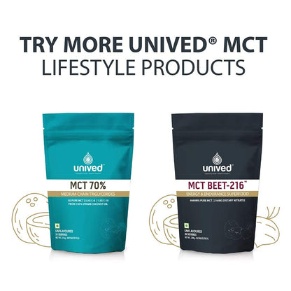 Zephivo Unived MCT Beet-216 | Energy & Endurance Superfood | Pure MCT 4.6g 70/30 C8:C10 & 216mg Dietary Nitrates | Vegan & Keto Friendly | 200g
