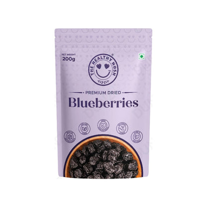 The Healthy Nosh Blueberries 200G | Premium Dried Blueberries | Rich in Antioxidants, Fiber, & Vitamin C | Perfect Superfood Snack