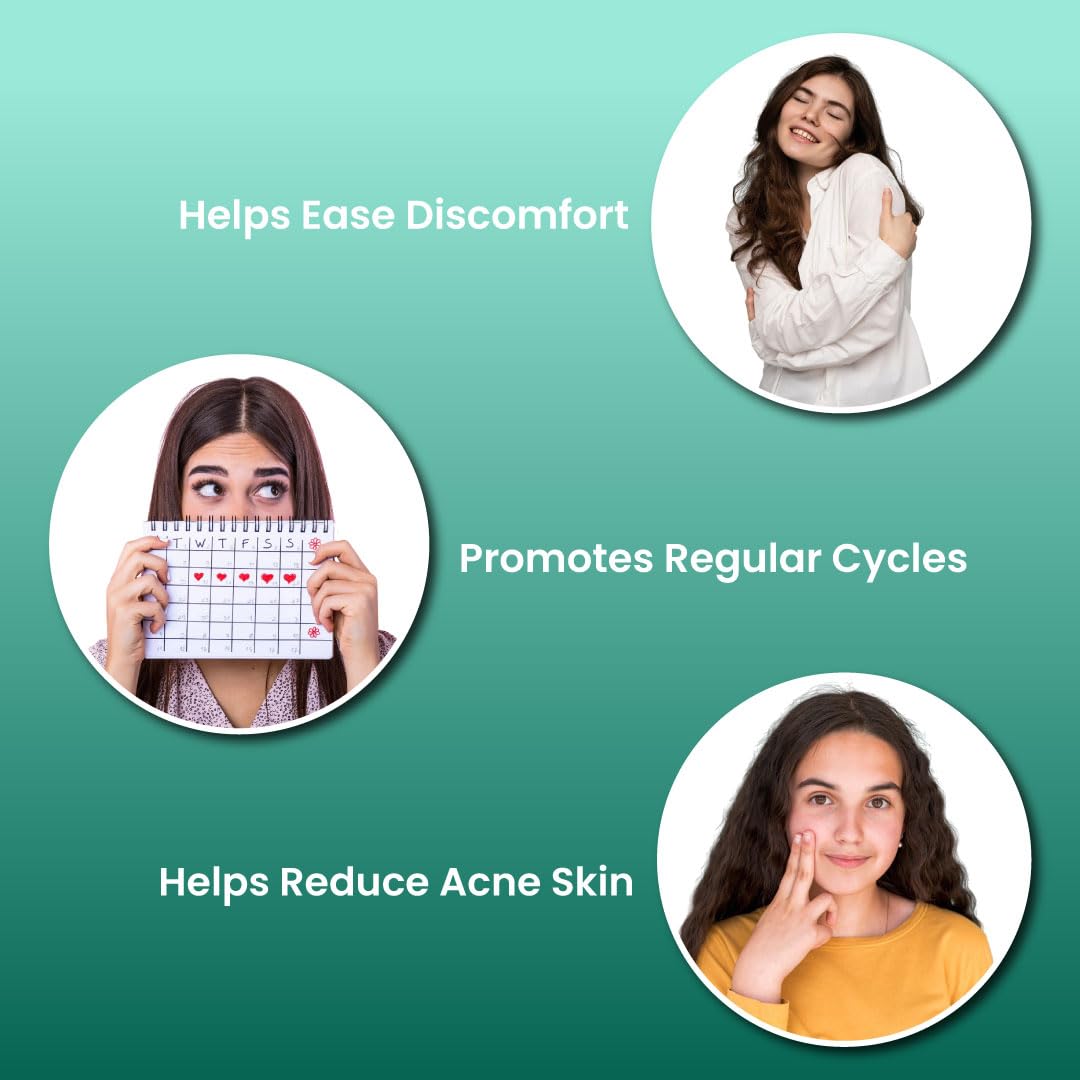 ZEROHARM Narie Teen Girl Formula | Shatavari, Ashwagandha & Chaste Berry Extract | Supports Puberty, Regular Cycles, Hormone Balance, Mood Swings, and Period Cramps for Women & Girls | 60 Tablets