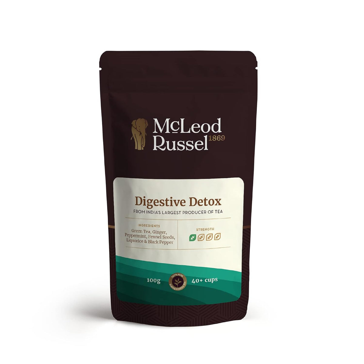 McLeod Russel 1869 – Digestive Detox | 100g | Long Leaf Green Tea | Aids in Digestion | IBS Relief | 40+ Cups