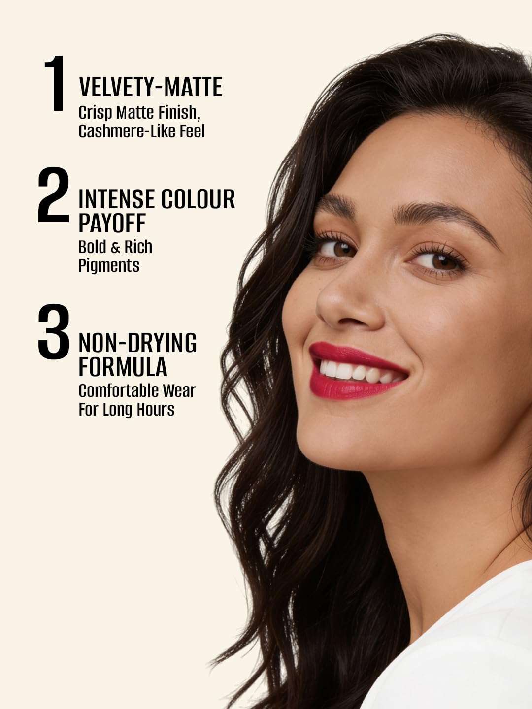 Swiss Beauty Select Dare To Matte Creamy Lipstick | with Velvety matte finish | Long Lasting Stay | with Vitamin E | Shade- Vivid Maroon, 3.8g |