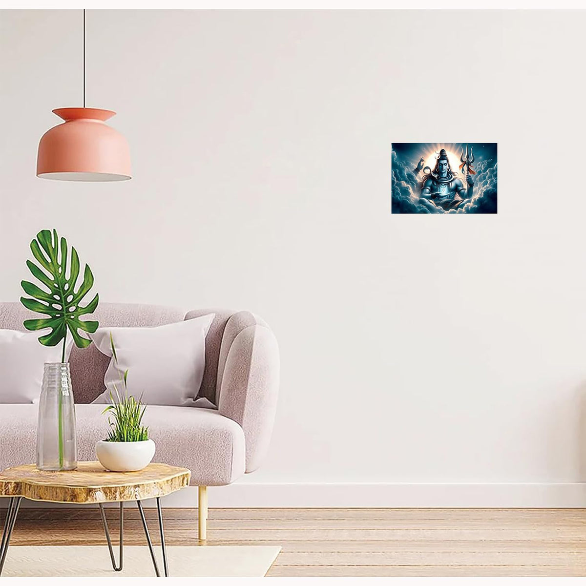 Mahadev/Shiva Paintings for Living room, Mahadev/Shiva Poster Big Size with Sparkle Coated Lamination - 352 (Self Adhesive) 18x24 Inch
